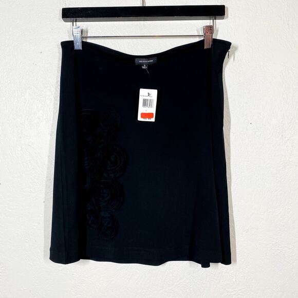 NEW! Saks Fifth Avenue Floral Applique Skirt A Line Black Casual - S - Picture 10 of 10